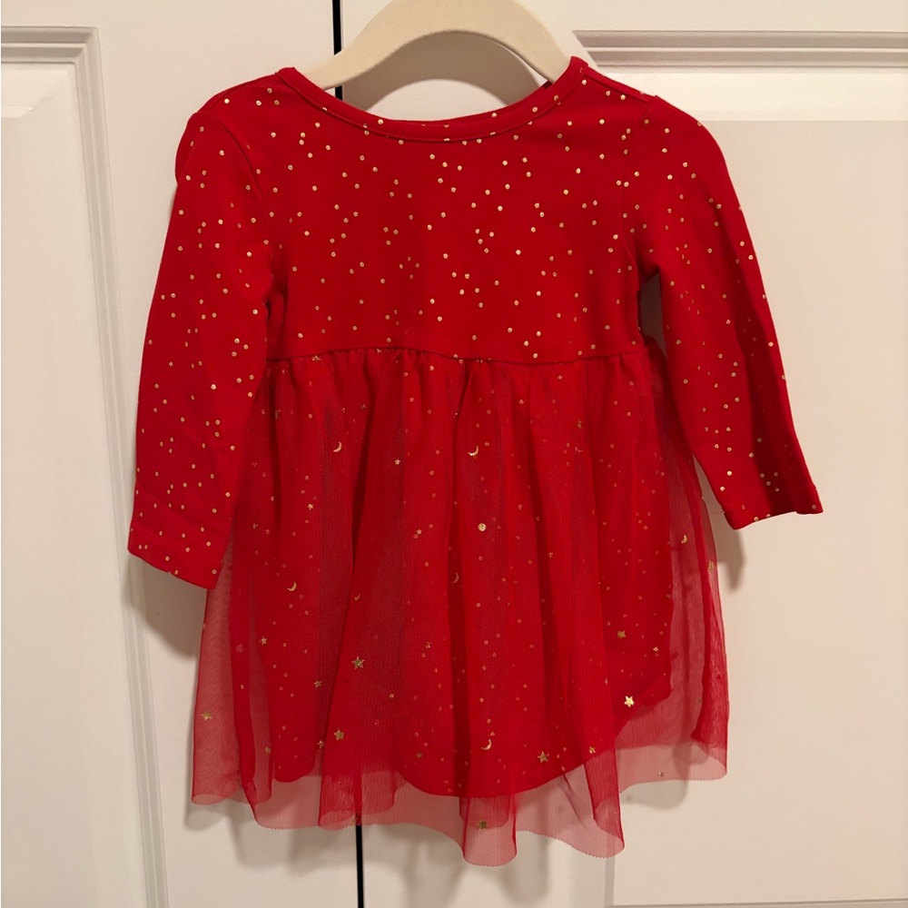 Red Starry Long Sleeve Dress